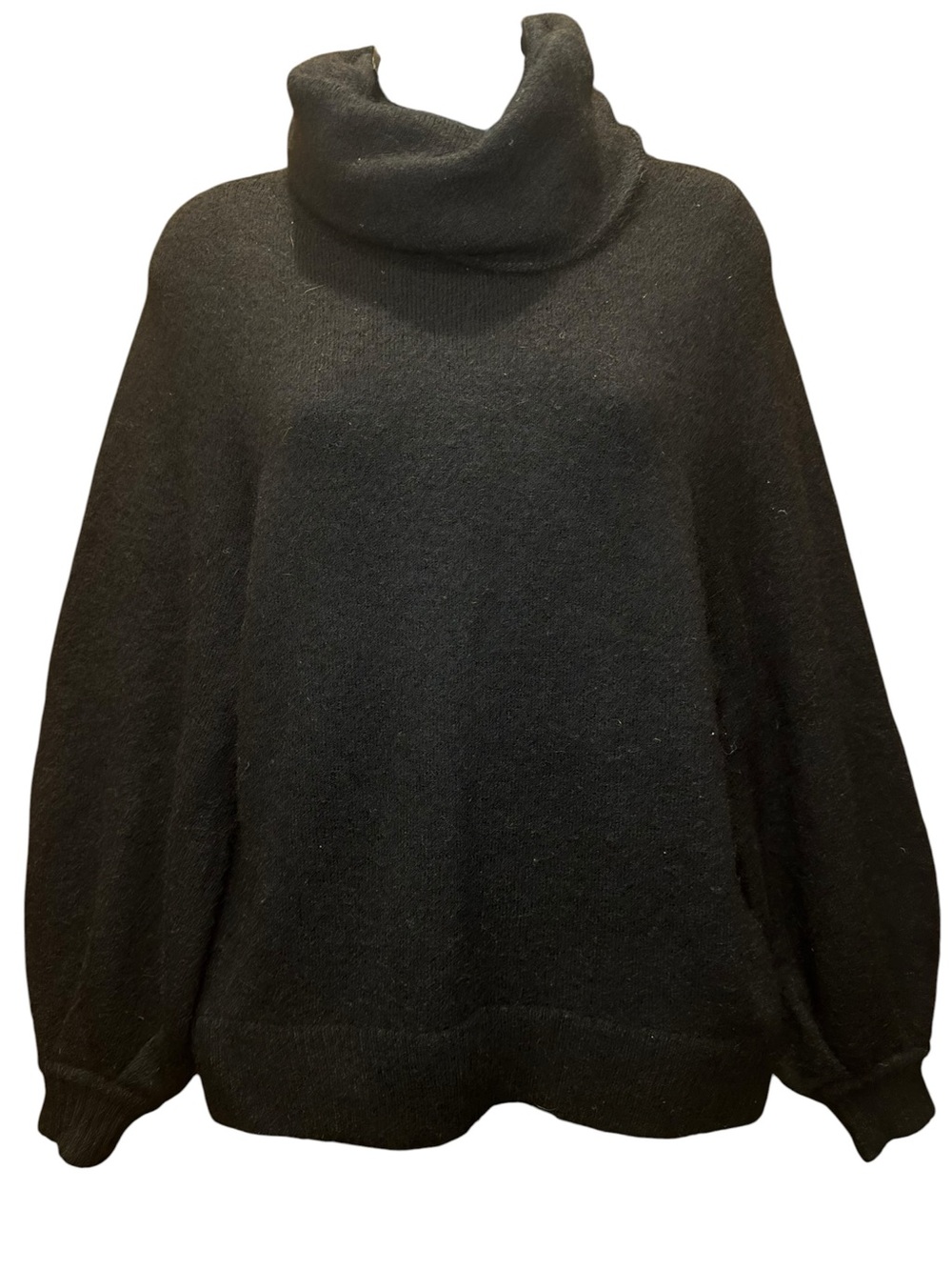 Babaton Black Cowl Neck Balloon Sleeve Sweater